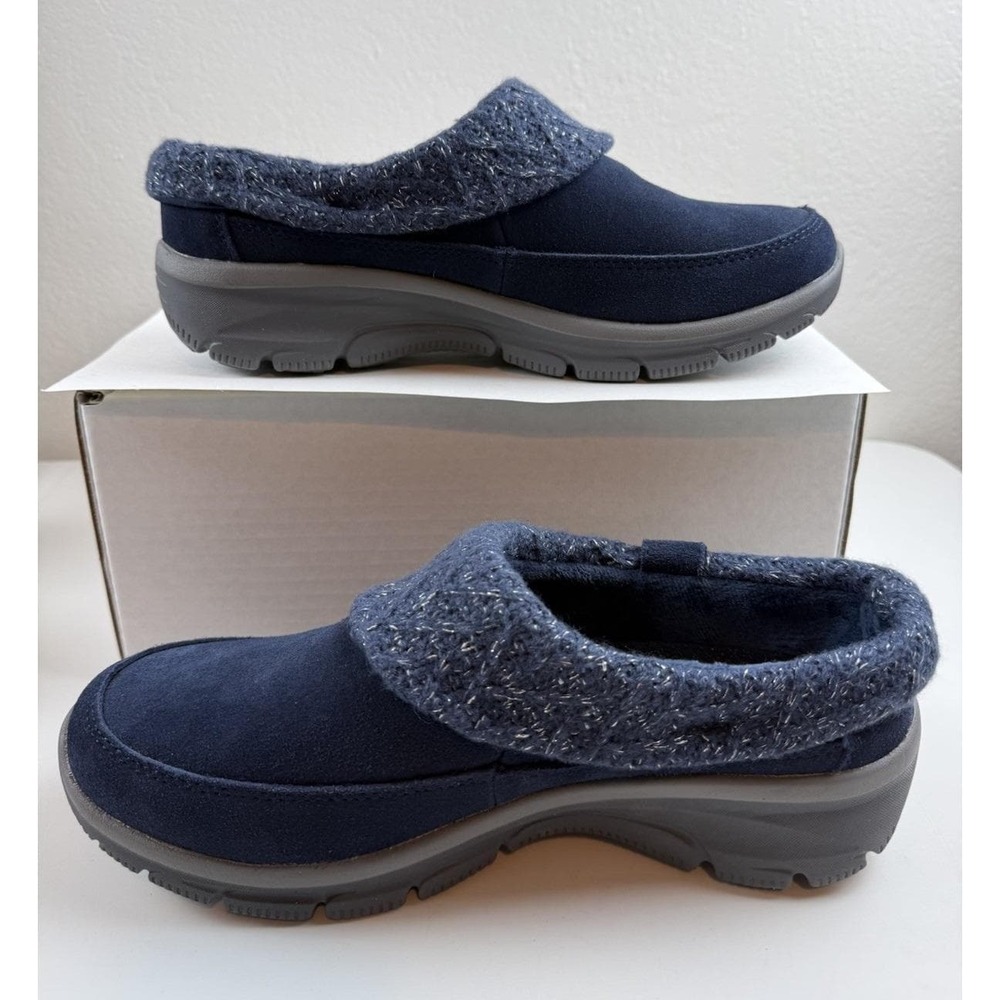 Skechers Easy Going Womens Blue Mule Clogs Comfort Slip On Casual Shoes Size 10 - Picture 2 of 9